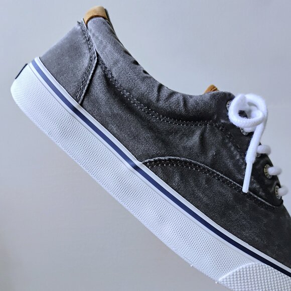 Sperry Men Top-Sider Striper CVO Sneaker in Cool Looking Salt-Washed Black/Grey - Picture 6 of 13